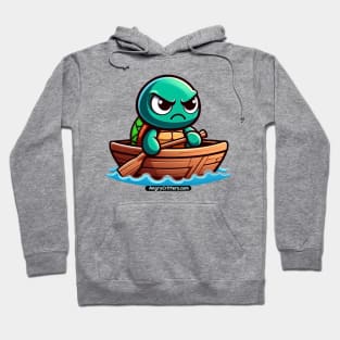 Angry Critters - Turtle in a Row Boat Hoodie